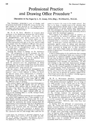 Professional Practice and Drawing Office Procedure. Discussion on the Paper by L. R. Creasy, B.Sc.(E
