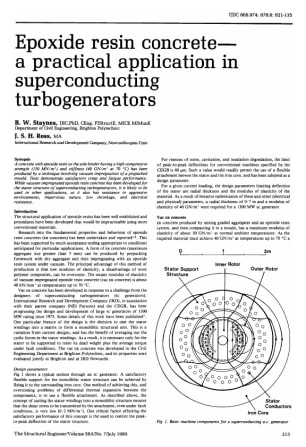 Epoxide Resin Concrete - a Practical Application in Superconducting Turbogenerators