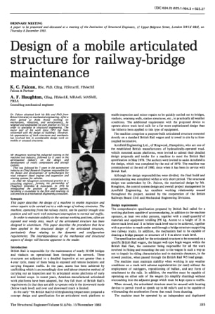 Design of a Mobile Articulated Structure for Railway-Bridge Maintenance