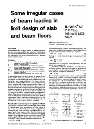 Some Irregular Cases of Beam Loading in Limit Design of Slab and Beam Floors