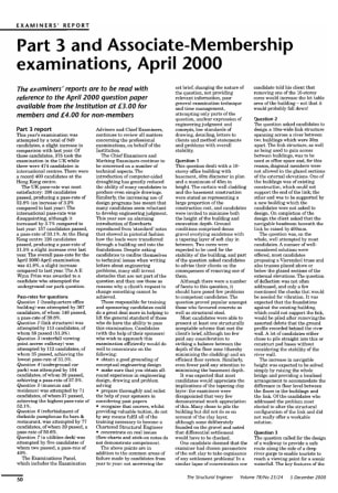 Part 3 and Associate-Membership Examinations, April 2000