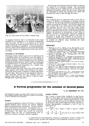 A Fortran programme for the solution of skewed plates