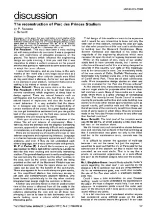 Discussion. The Reconstruction of Parc des Princes Stadium by P. Fauveau and J. Schmitt
