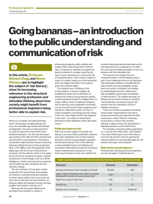 Going bananas – an introduction to the public understanding and communication of risk