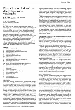 Floor Vibration Induced by Dance-Type Loads: Verification
