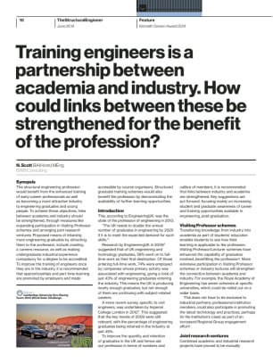 Training engineers is a partnership between academia and industry. How could links between these be 