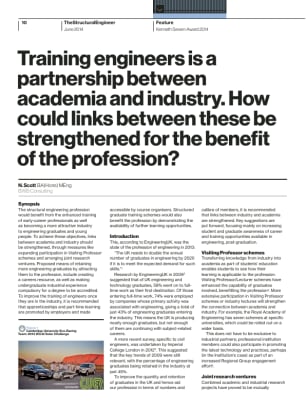 Training engineers is a partnership between academia and industry. How could links between these be strengthened for the benefit of the profession?