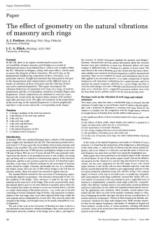 The Effect of Geometry on the Natural Vibrations of Masonry Arch Rings