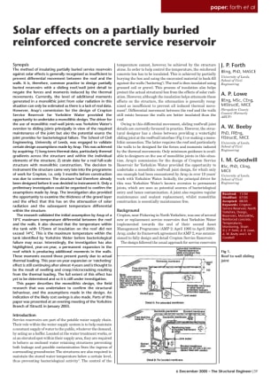 Solar effects on a partially buried reinforced concrete service reservoir