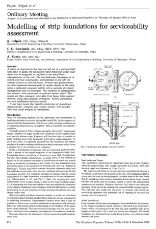 Modelling of Strip Foundations for Serviceability Assessment