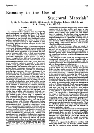 Economy in the Use of Structural Materials