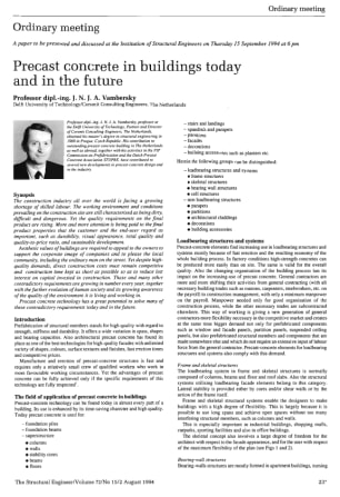 Precast Concrete in Buildings Today and in the Future