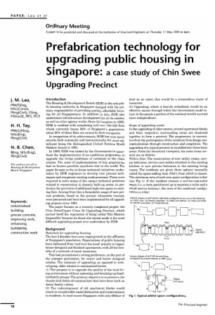Prefabrication Technology for Upgrading Public Housing in Singapore: a Case Study of Chin Swee Upgra