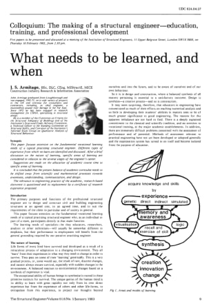 Colloquium: The Making of a Structural Engineer-Education, Training, and Professional Development. W
