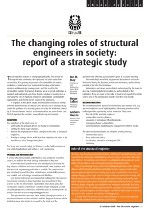 The changing roles of structural engineers in society: report of a strategic study