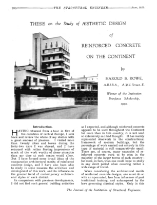 Thesis on the Study of Aesthetic Design of Reinforced Concrete on the Continent