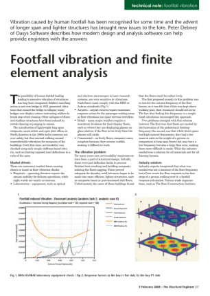 Footfall vibration and finite element analysis