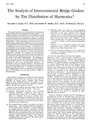 The Analysis of Interconnected Bridge Girders by The Distribution of Harmonics