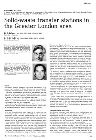 Solid-Waste Transfer Stations in the Greater London Area