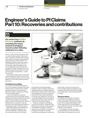 Engineer's Guide to PI Claims. Part 10: Recoveries and contributions