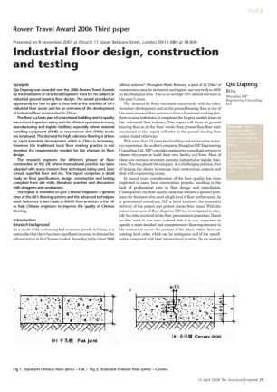 Industrial floor design, construction and test (Rowen Travel Award 2006 Third paper)