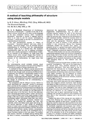 Correspondence. A Method of Teaching Philosophy of Structure Using Simple Models