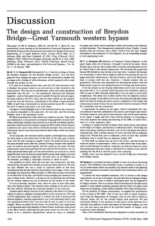 Discussion on The Design and Construction of Breydon Bridge - Great Yarmouth Western Bypass by Mr. B