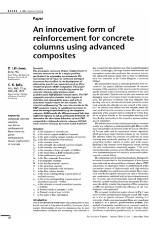 An Innovative Form of Reinforcement for Concrete Columns Using Advanced Composites