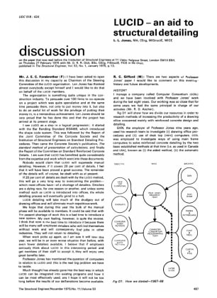 Discussion on LUCID - an Aid to Structural Detailing by L.L. Jones 