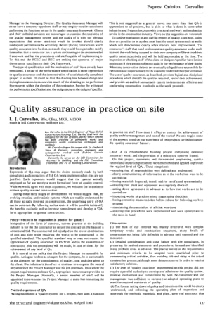 Quality Assurance in Practice on Site