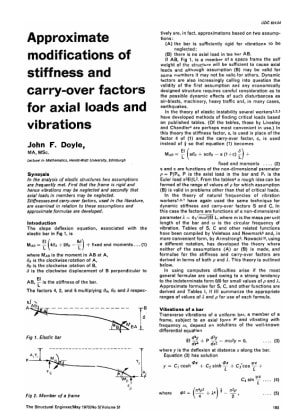 Approximate Modifications of Stiffness and Carry-over Factors for Axial Loads and Vibrations