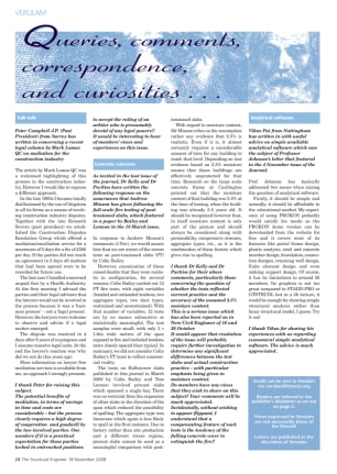 Queries, comments, correspondence and curiosities