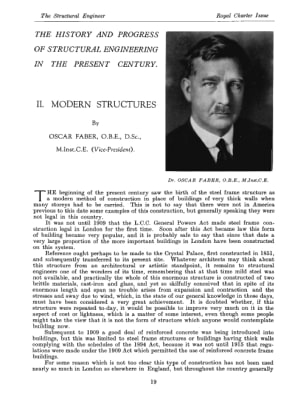 The History and Progress of Structural Engineering in the Present Century. II. Modern Structures 