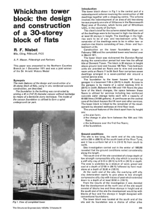 Wickham Tower Block - the Design and Construction of a 30-storey Block of Flats