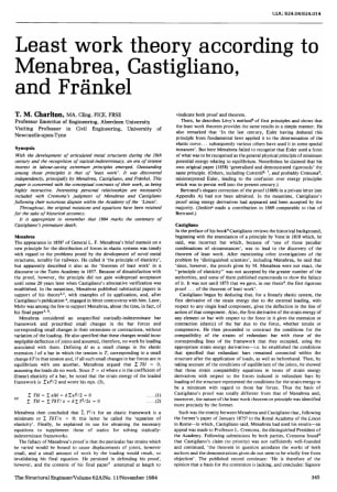 Least Work Theory According to Menabrea, Castigliano, and Fränkel