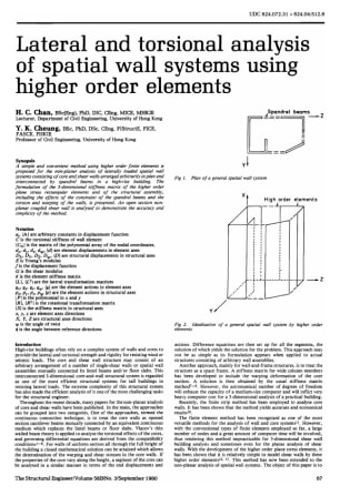 Lateral and Torsional Analysis of Spatial Wall Systems using Higher Order Elements