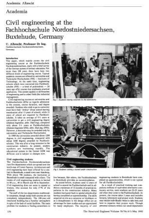 Academia. Civil Engineering at the Fachhochschule Nordostniedersachsen