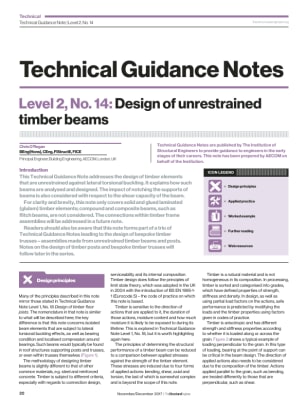 Technical Guidance Note (Level 2, No. 14): Design of unrestrained timber beams