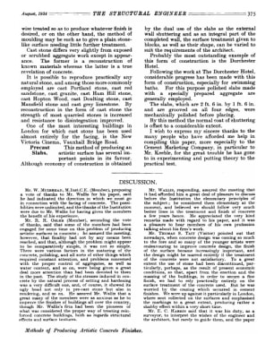 Discussion. Methods of Producing Artistic Concrete Finishes