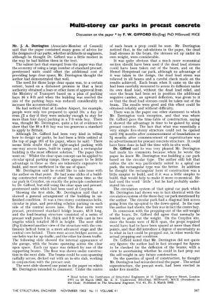 Multi-storey car parks in precast concrete Discussion on the paper by F. W. Gifford