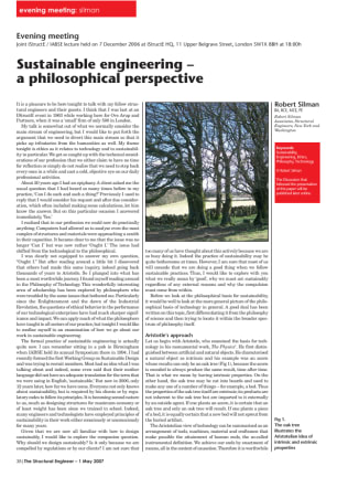 Sustainable engineering - a philosophical perspective
