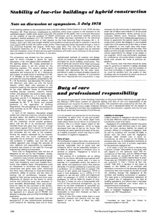 Stability of Low-rise Buildings of Hybrid Construction. Note on Discussion at Symposium, 5 July 1978