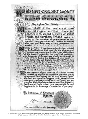 A Reproduction of the Address which was Submitted to His Majesty the King by the Leading Engineering