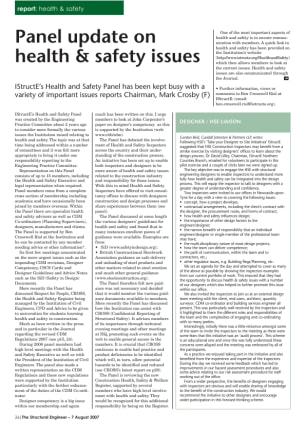 Report: Panel update on health & safety issues by Mark Crosby