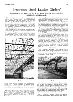 Prestressed Steel Lattice Girders Discussion on the Paper by Mr. R. A. Sefton Jenkins