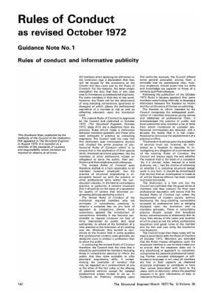 Rules of Conduct as Revised October 1972. Guidance Note No. 1. Rules of Conduct and Informative Publ