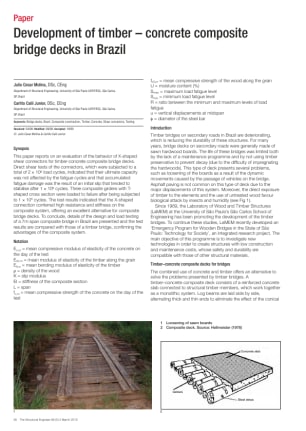 Development of timber - concrete composite bridge decks in Brazil