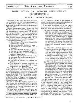Some Notes on Modern Steel-Frame Construction