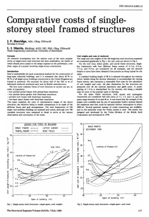 Comparative Costs of Single-Storey Steel Framed Structures