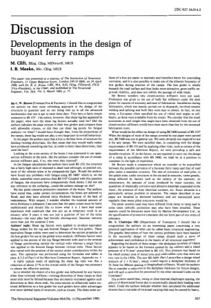 Discussion on Developments in the Design of Bouyant Ferry Ramps